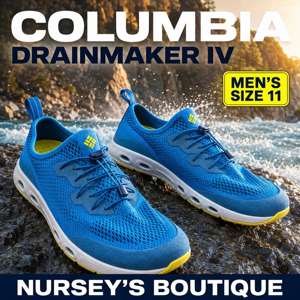Columbia Drainmaker IV Water Shoes Mens 11 Blue Yellow Quick Dry Gorpcore